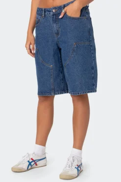 Jacqui Low Rise Denim Bermuda Shorts
