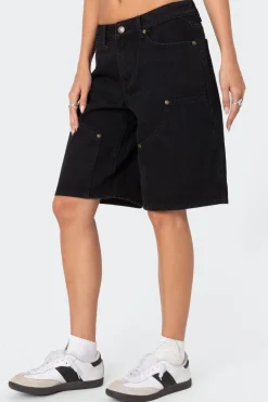 Jacqui Low Rise Denim Bermuda Shorts
