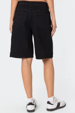 Jacqui Low Rise Denim Bermuda Shorts