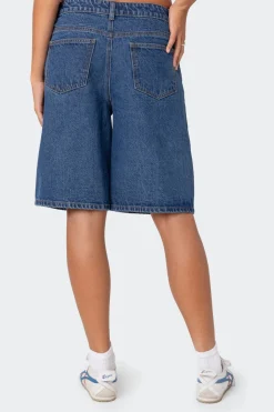 Jacqui Low Rise Denim Bermuda Shorts