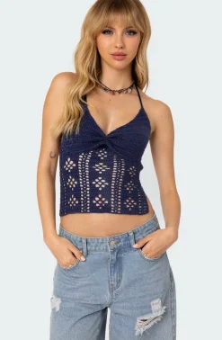 Jada Open Back Crochet Top