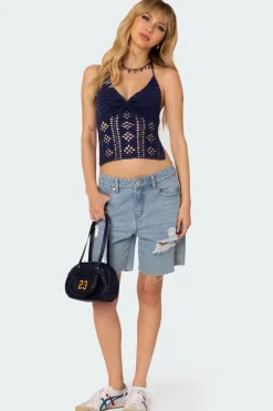 Jada Open Back Crochet Top