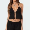 Jael Tie Front Eyelet Halter Top