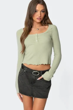 Jayde Ribbed Henley Top