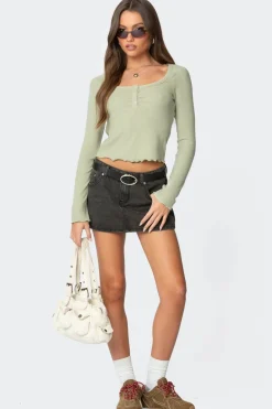 Jayde Ribbed Henley Top