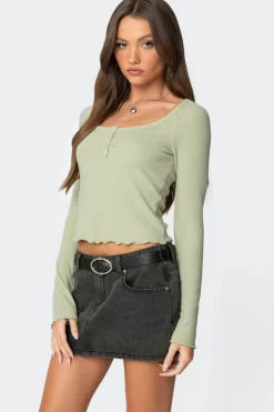 Jayde Ribbed Henley Top