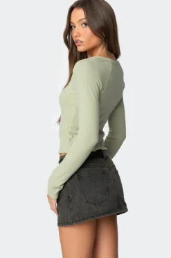 Jayde Ribbed Henley Top