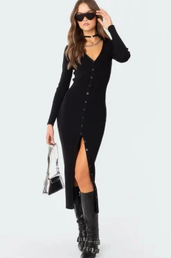 Jazlyn Knitted Button Up Maxi Dress