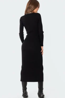 Jazlyn Knitted Button Up Maxi Dress