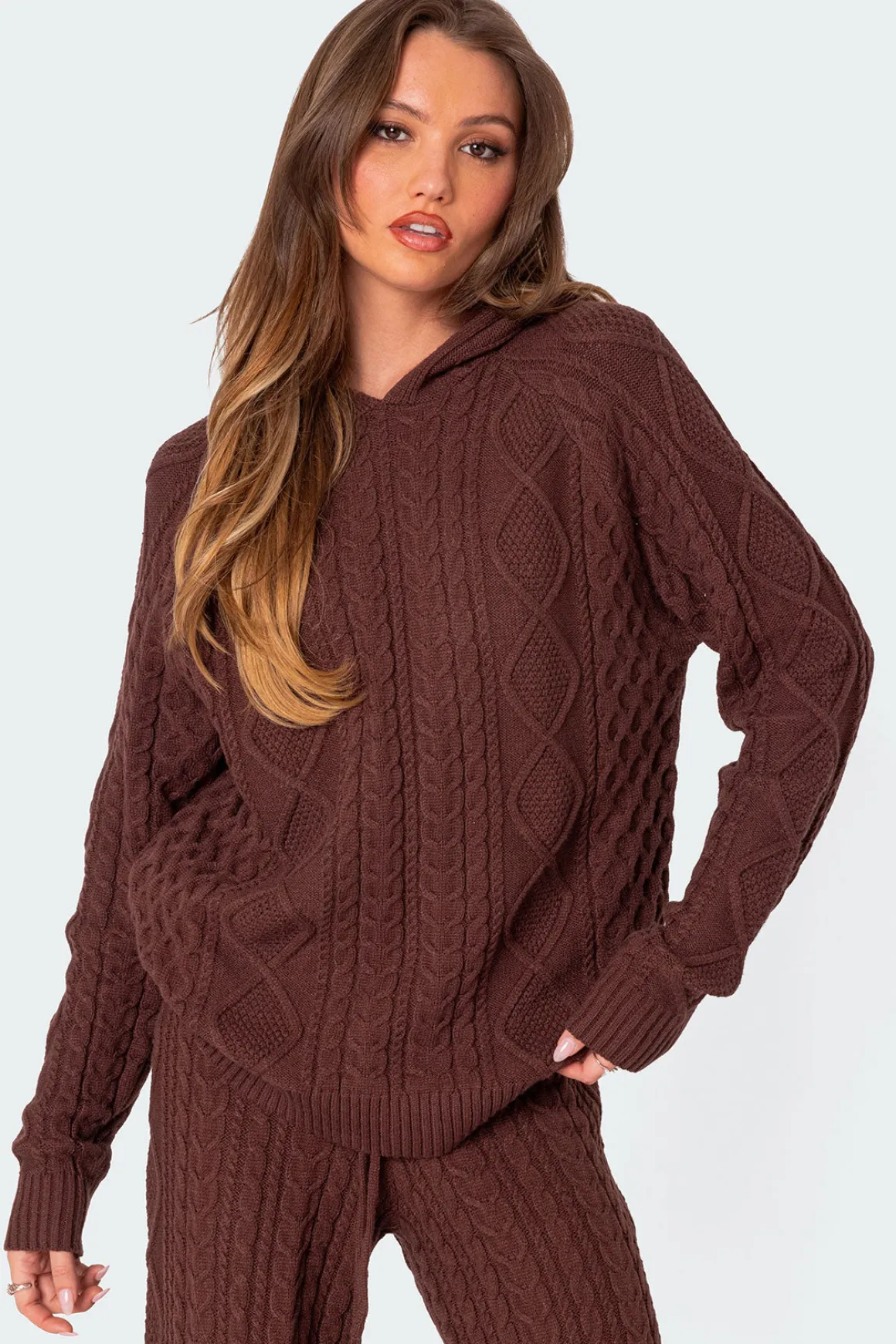 Jelena Cable Knit Hoodie