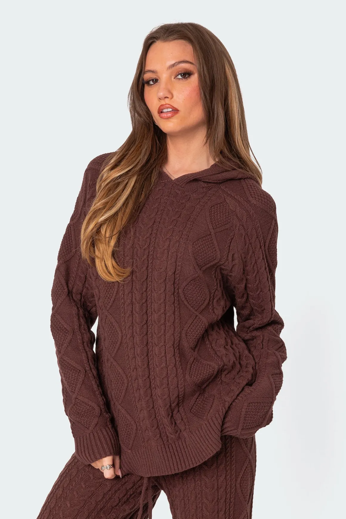 Jelena Cable Knit Hoodie