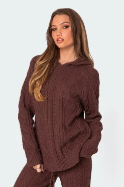 Jelena Cable Knit Hoodie