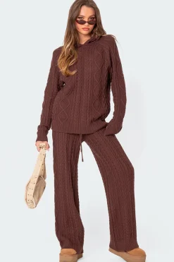 Jelena Relaxed Cable Knit Pants