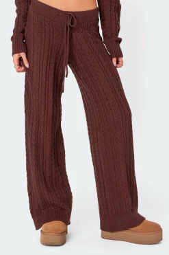 Jelena Relaxed Cable Knit Pants