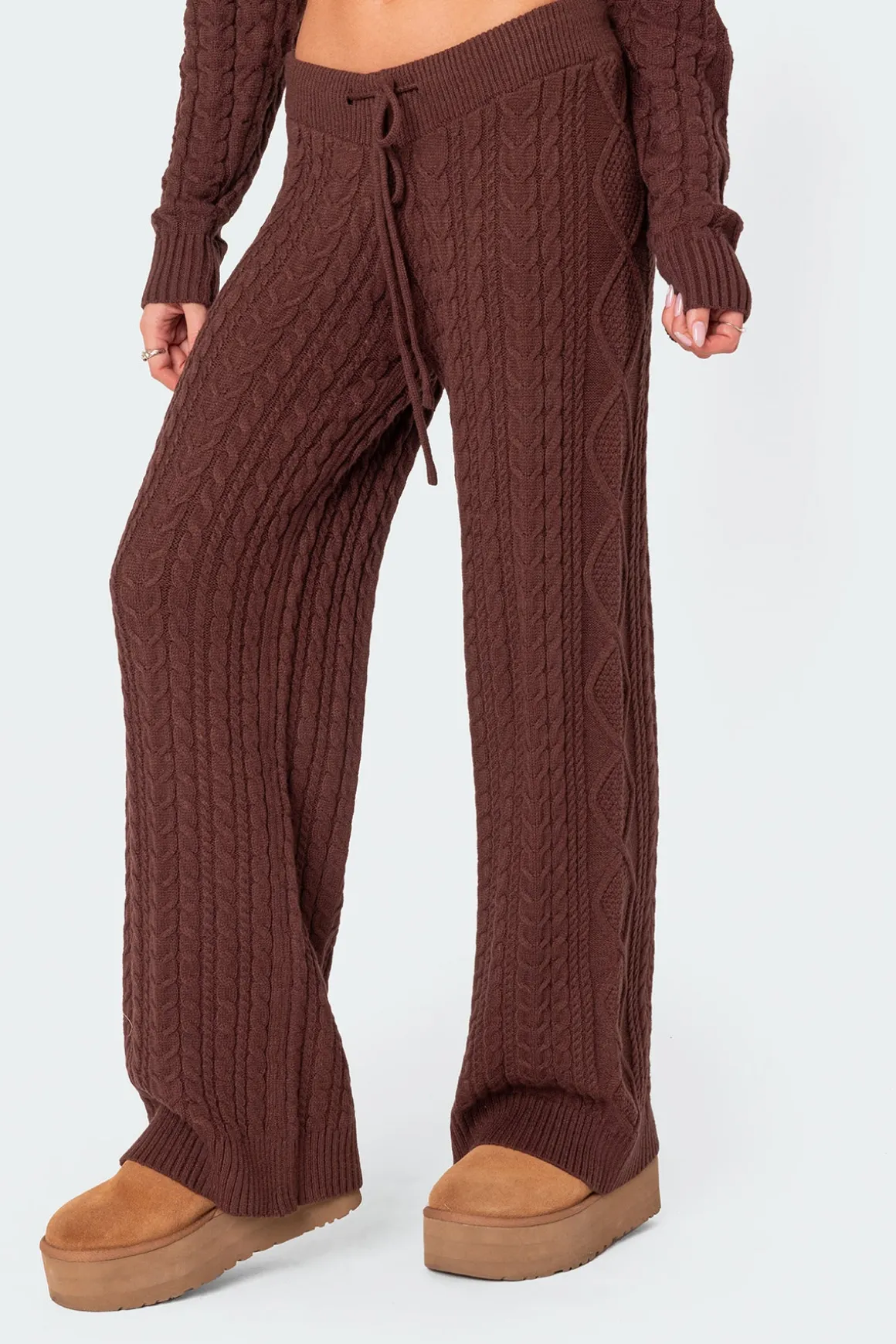 Jelena Relaxed Cable Knit Pants