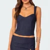 Jemma Lace Up Denim Corset
