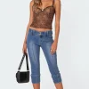 Jesse Low Rise Washed Capri Jeans