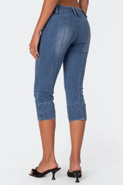 Jesse Low Rise Washed Capri Jeans