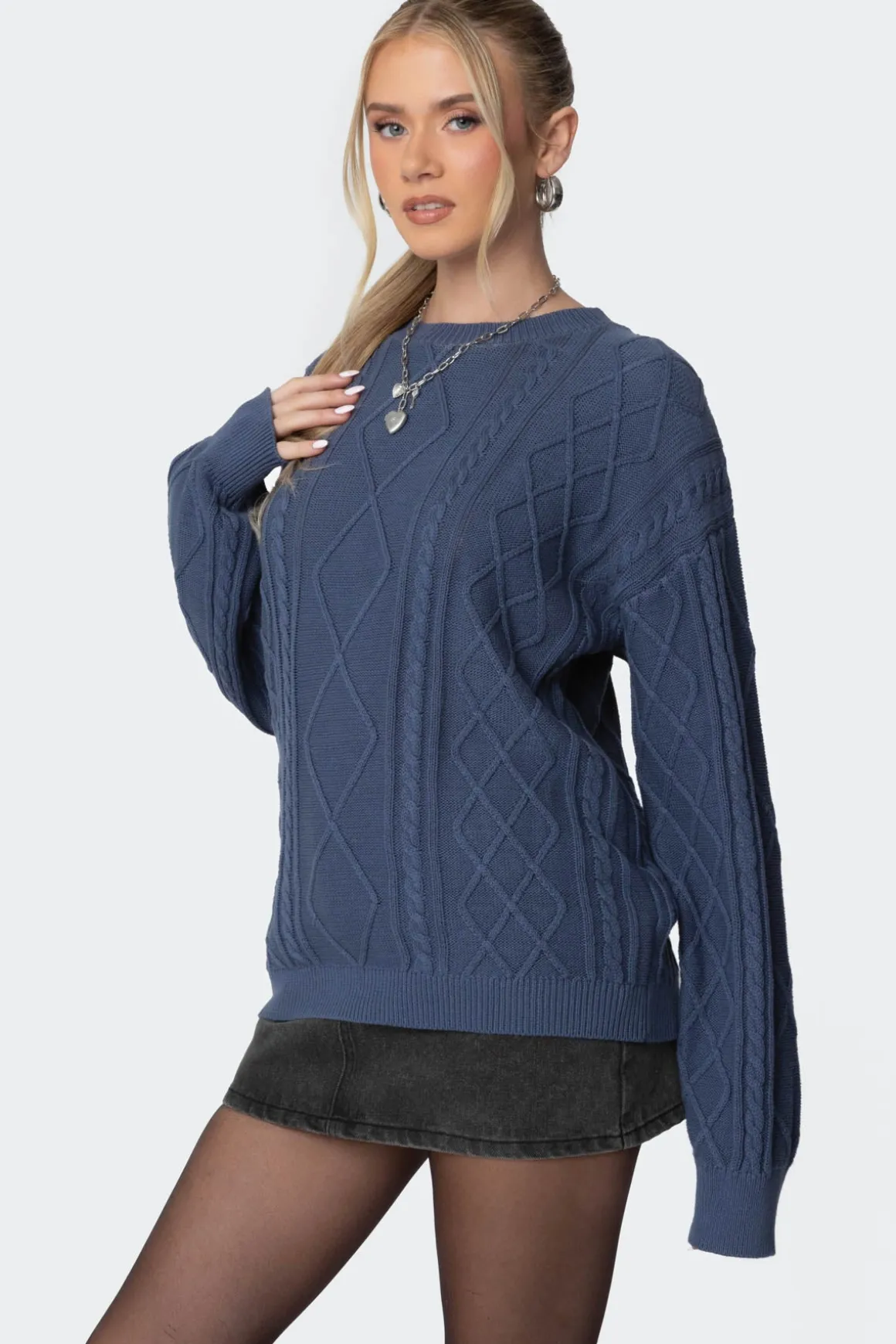 Jessy Cable Knit Oversized Sweater