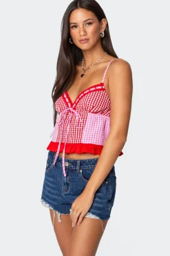 Joanne Mixed Gingham Tank Top