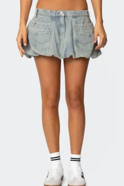 Jodi Denim Bubble Mini Skirt