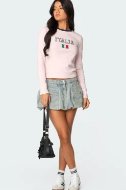 Jodi Denim Bubble Mini Skirt