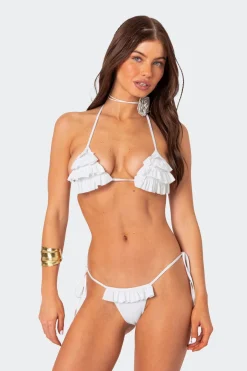 Joelle Ruffled Triangle Bikini Top