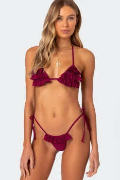 Joelle Ruffled Triangle Bikini Top
