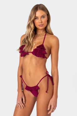 Joelle Ruffled Triangle Bikini Top
