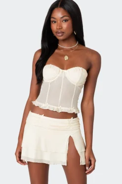 Jojo Strapless Sheer Mesh Corset