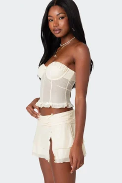 Jojo Strapless Sheer Mesh Corset