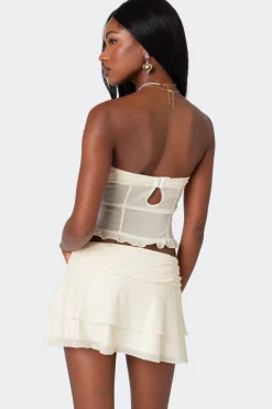Jojo Strapless Sheer Mesh Corset
