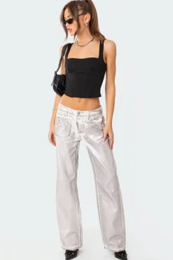 Jolene Metallic Low Rise Jeans