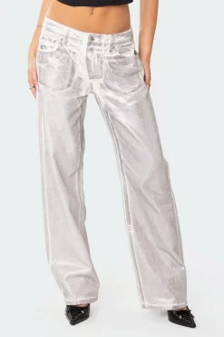Jolene Metallic Low Rise Jeans
