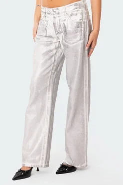 Jolene Metallic Low Rise Jeans