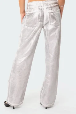 Jolene Metallic Low Rise Jeans