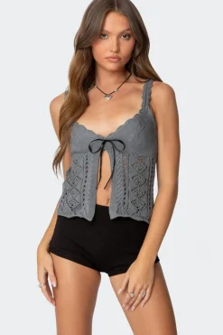 Josepha Knit Split Front Top