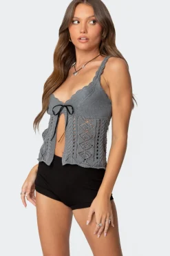 Josepha Knit Split Front Top