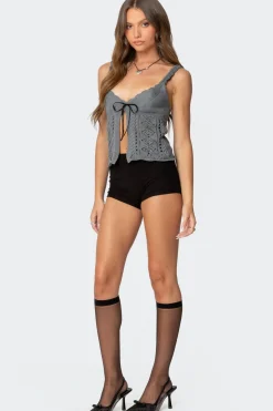 Josepha Knit Split Front Top