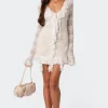 Josephine Ruffle Lace Mini Dress