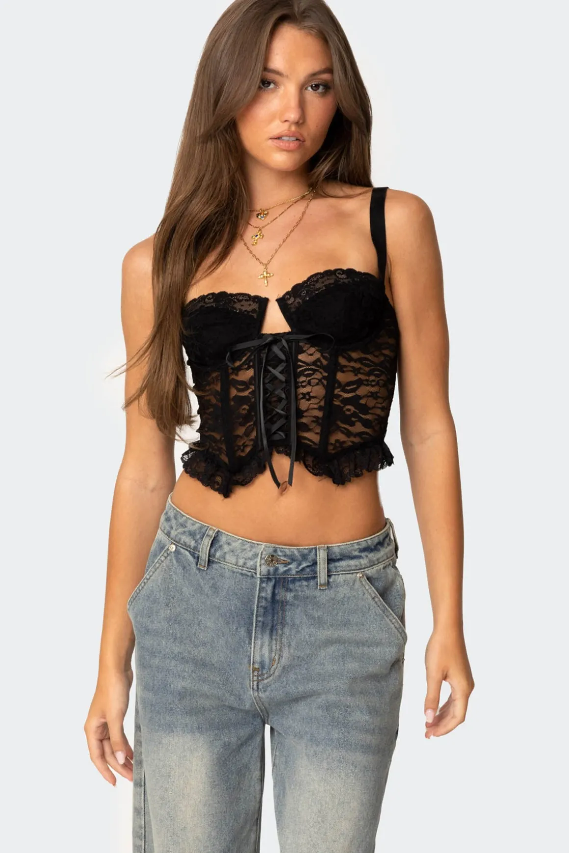 Josslyn Sheer Lace Corset