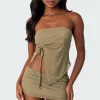 Joy Asymmetric Sheer Mesh Tube Top