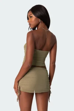 Joy Asymmetric Sheer Mesh Tube Top