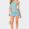 Joy Sheer Mesh Drawstring Mini Skirt