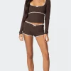 Juliana Polka Dot Ribbed Shorts