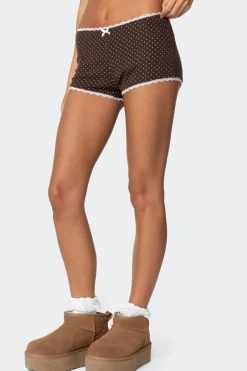 Juliana Polka Dot Ribbed Shorts