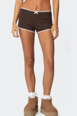 Juliana Polka Dot Ribbed Shorts