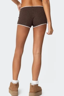 Juliana Polka Dot Ribbed Shorts