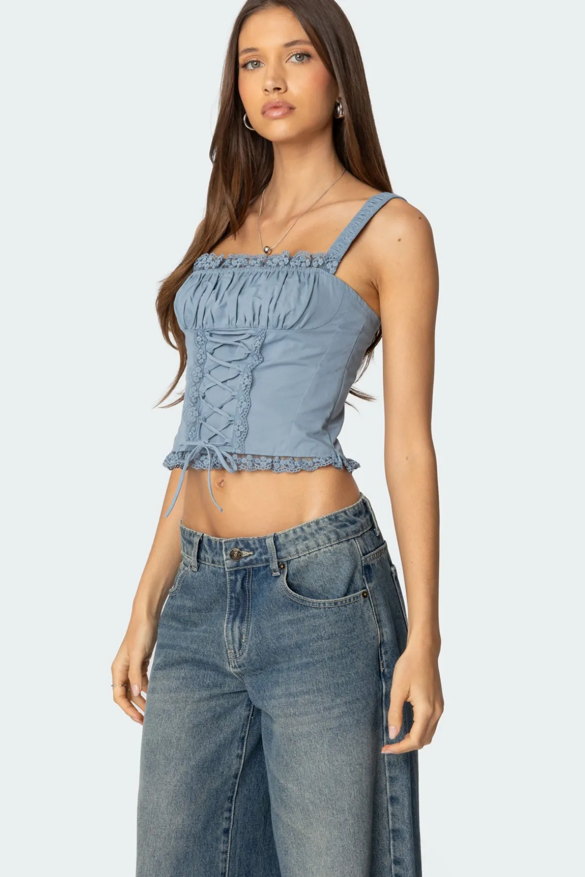 Juliet Ruched Lace Up Corset