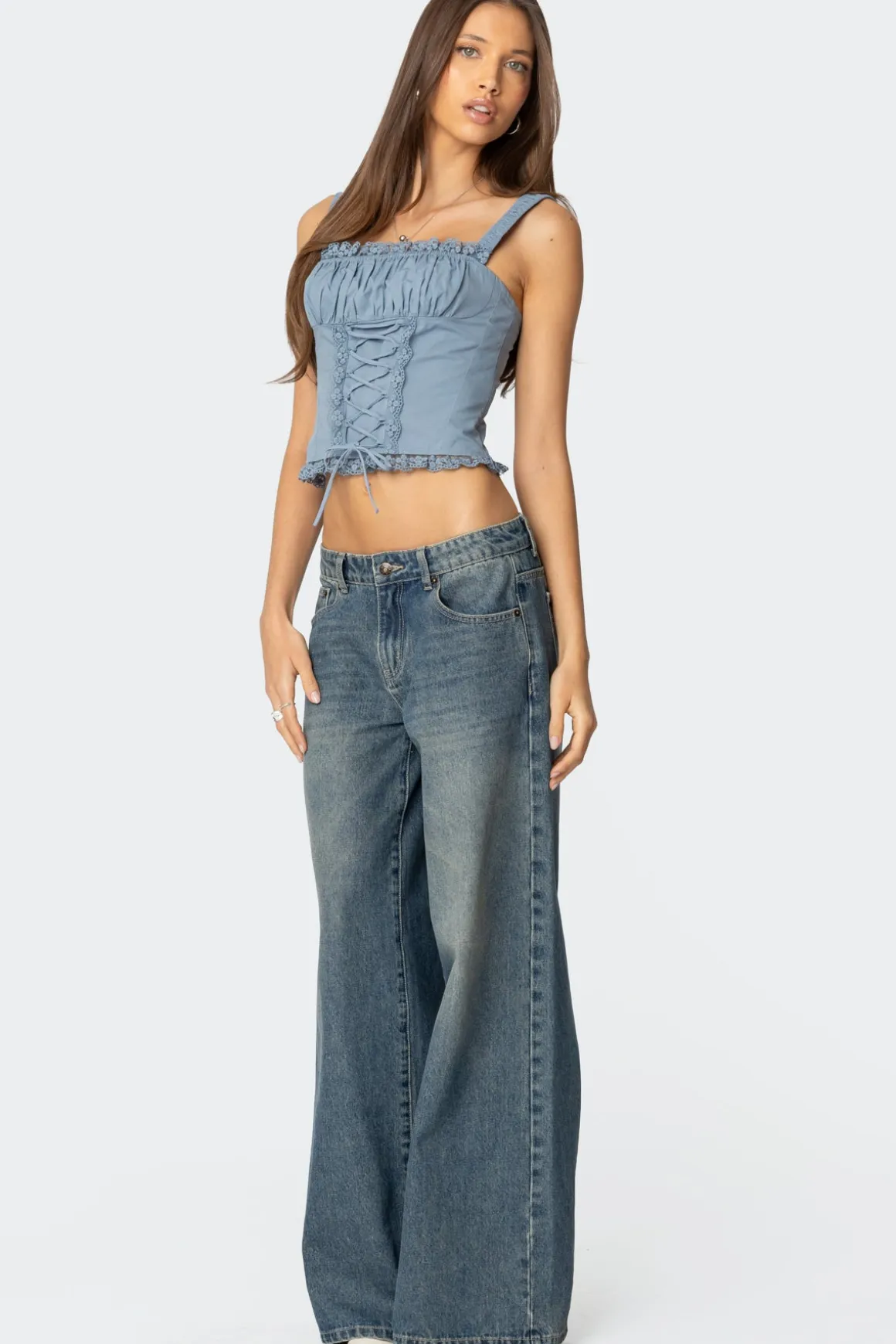 Juliet Ruched Lace Up Corset
